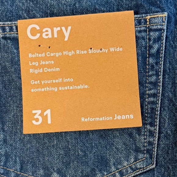 Reformation Cary Belted Cargo High Rise Slouchy Wide Leg - Picture 2 of 4